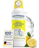 HEITMANN pure Reine Citronensäure 500 ml | Effektiver Kalkentferner in Küche & Bad | 100%...