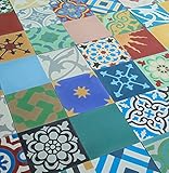 1,2m² Zementfliesen mit Dekor - bunte Mischung (Patchwork, bunt, 30, PW-)