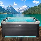 BRAST Whirlpool MSpa Oslo Aero Plus XXL mit Fester Außenwand | LED-Beleuchtung 20 einstellbare...