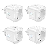 WLAN Smart Steckdose EIGHTREE, Alexa Steckdose 4er Pack, Smart Home WiFi Steckdose, Alexa Zubehör,...