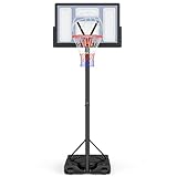 Yohood Basketballkorb Outdoor, Verstellbare Korbhöhe von 135 bis 305 cm, Basketballständer mit...