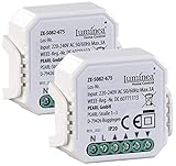 Luminea Home Control Jalousie Aktor: 2er-Set WLAN-Unterputzmodule für smarte Rollladen, App &...