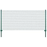 vidaXL Maschendrahtzaun mit Pfosten Komplett Set Maschendraht Zaun Zaunset Gartenzaun Drahtzaun...