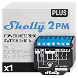 Shelly Plus 2PM | WLAN 2 Kanäle Smart Relais Schalter | Rolladenschalter mit Stromverbrauchsmessung...